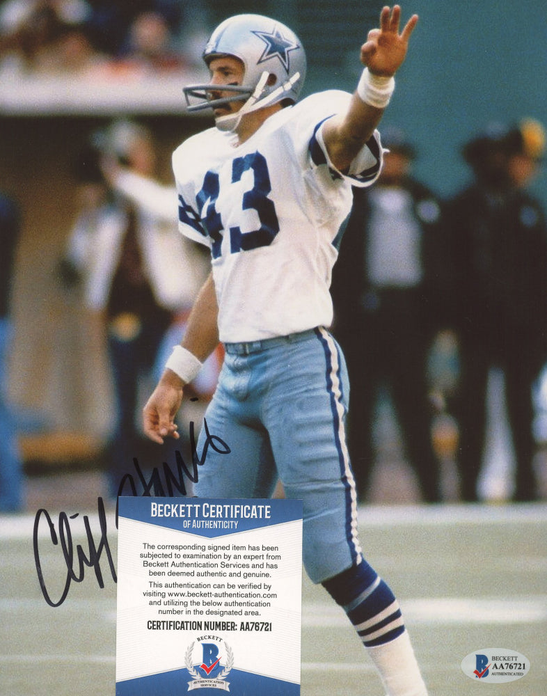 Cliff Harris Signed Cowboys 8x10 Photo Inscribed "HOF" (Beckett COA)