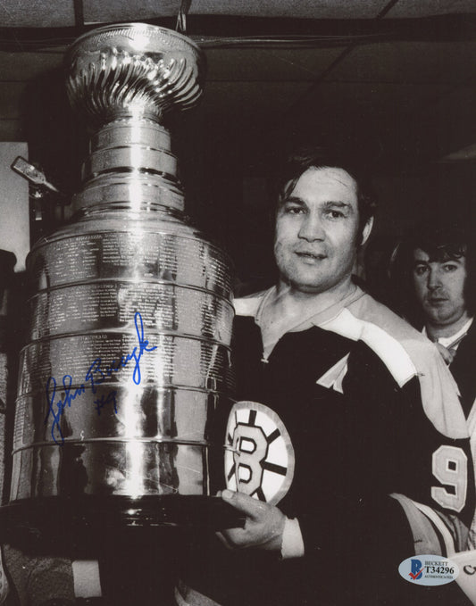 Johnny Bucyk Signed Bruins 8x10 Photo (Beckett COA)