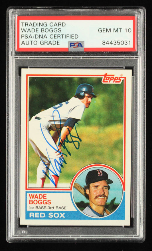 Wade Boggs Signed 1983 Topps #498 - Autograph Graded PSA 10 - Rookie Card