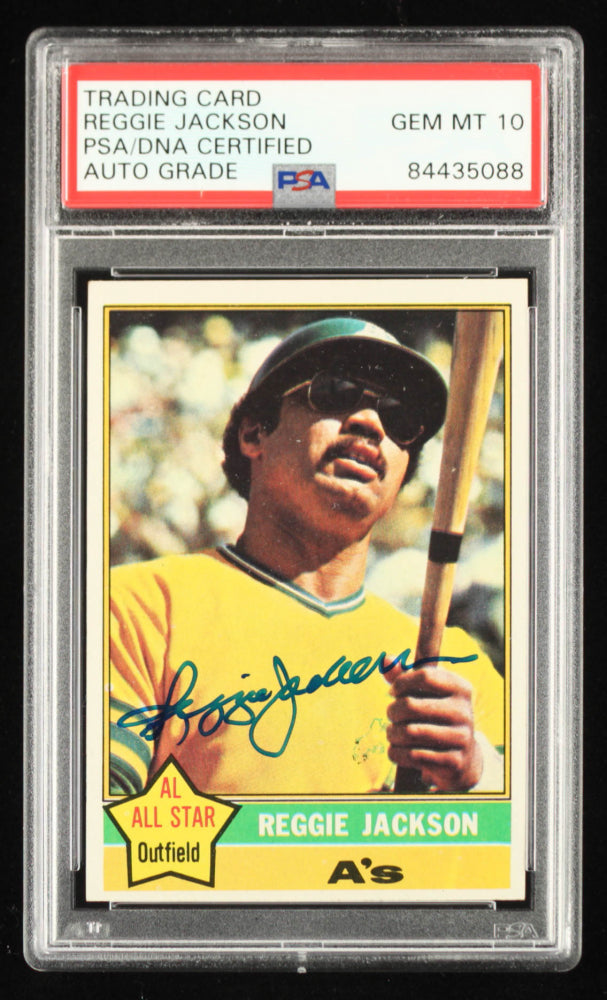 Reggie Jackson Signed 1976 Topps #500 - Autograph Graded PSA 10