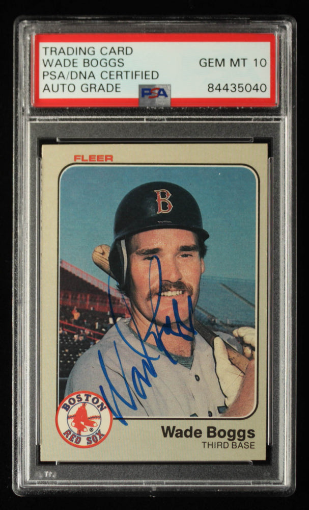 Wade Boggs Signed 1983 Fleer #179 - Autograph Graded PSA 10 - Rookie Card