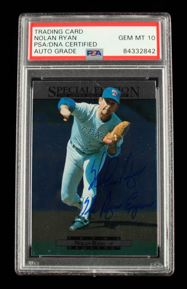 Nolan Ryan Signed 1995 Upper Deck Special Edition #175 TRIB Inscribed "The Ryan Express" - Autograph Graded PSA 10