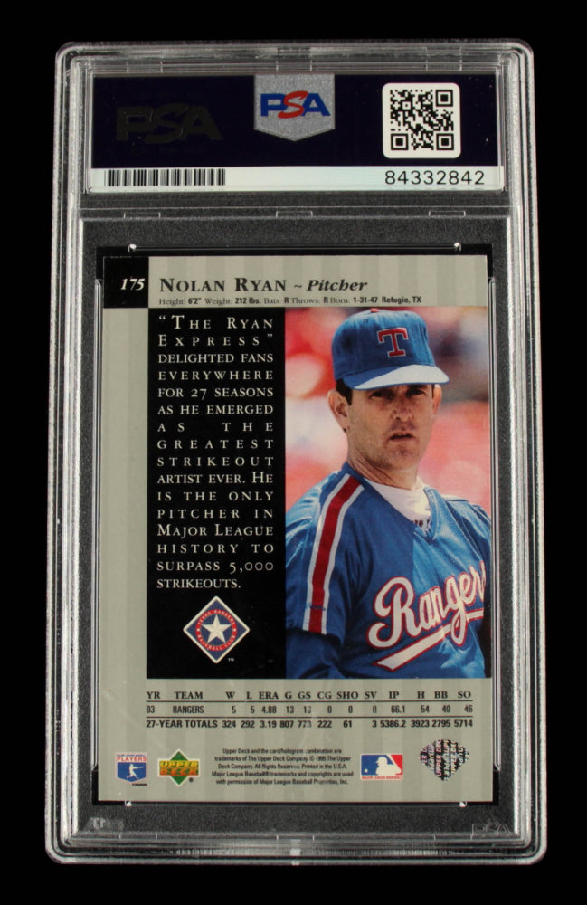 Nolan Ryan Signed 1995 Upper Deck Special Edition #175 TRIB Inscribed "The Ryan Express" - Autograph Graded PSA 10