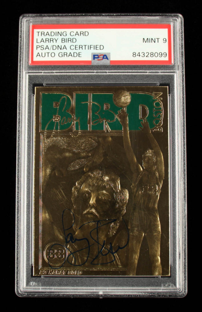 Larry Bird Signed 1997 Bleachers 23kt Gold #1 - Autograph Graded PSA 9