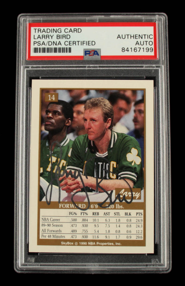 Larry Bird Signed 1990-91 SkyBox #14 (PSA)