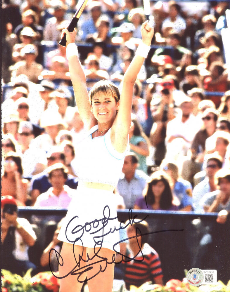 Chris Evert Signed 8x10 Photo Inscribed "Good Luck" (Beckett)