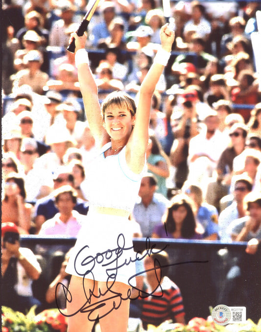 Chris Evert Signed 8x10 Photo Inscribed "Good Luck" (Beckett)