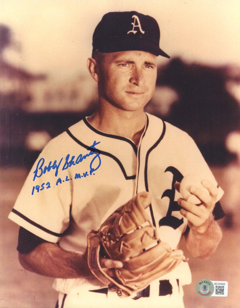 Bobby Shantz Signed (Beckett) Yankees 8x10 Photo Inscribed "1952 A.L. M.V.P."