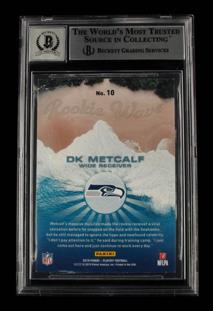 D.K. Metcalf Signed 2019 Playoff Rookie Wave #10 - Autograph Graded Beckett 10 - Rookie Card