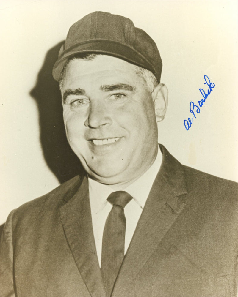 Al Barlick Signed 8x10 Photo (JSA COA) Baseball Umpire for 28 Seasons