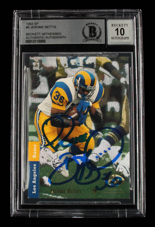 Jerome Bettis Signed 1993 SP #6 - Autograph Graded Beckett 10 - Rookie Card