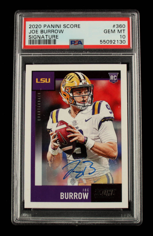 Joe Burrow 2020 Score Rookie Autographs #360 RC (PSA 10) Rookie Card