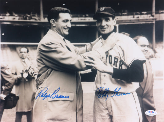 Ralph Branca & Bobby Thomson Signed 11x14 Photo (PSA)