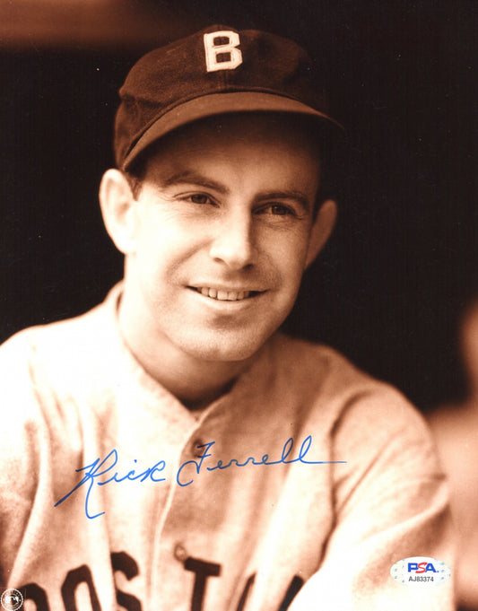 Rick Ferrell Signed Red Sox 8x10 Photo (PSA COA)
