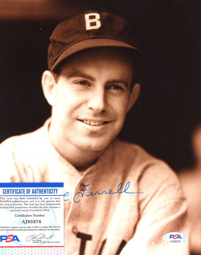 Rick Ferrell Signed Red Sox 8x10 Photo (PSA COA)