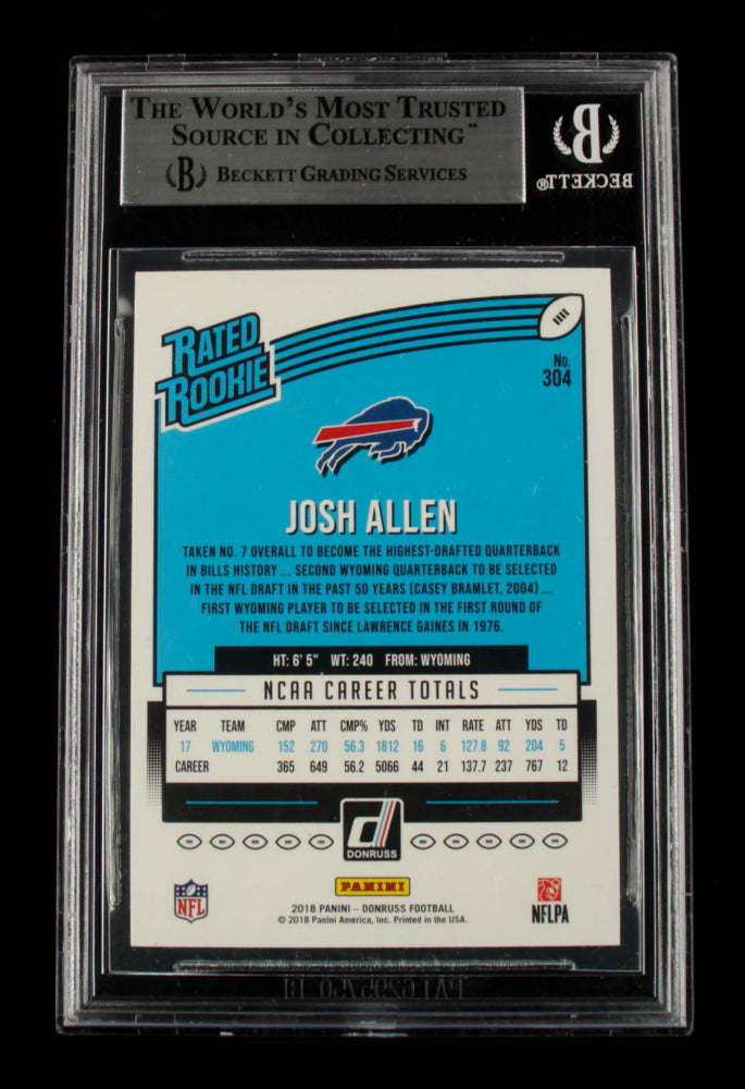 Josh Allen Signed 2018 Donruss #304 RR (BGS) - Rookie Card