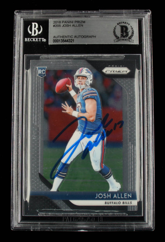 Josh Allen Signed 2018 Panini Prizm #205 (BGS) - Rookie Card