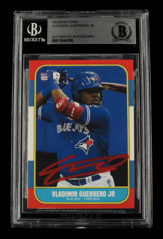 Vladimir Guerrero Jr. Signed Blue Jays Trading Card (BGS Encapsulated) - Rookie Card