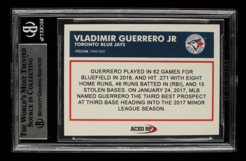 Vladimir Guerrero Jr. Signed Blue Jays Trading Card (BGS Encapsulated) - Rookie Card