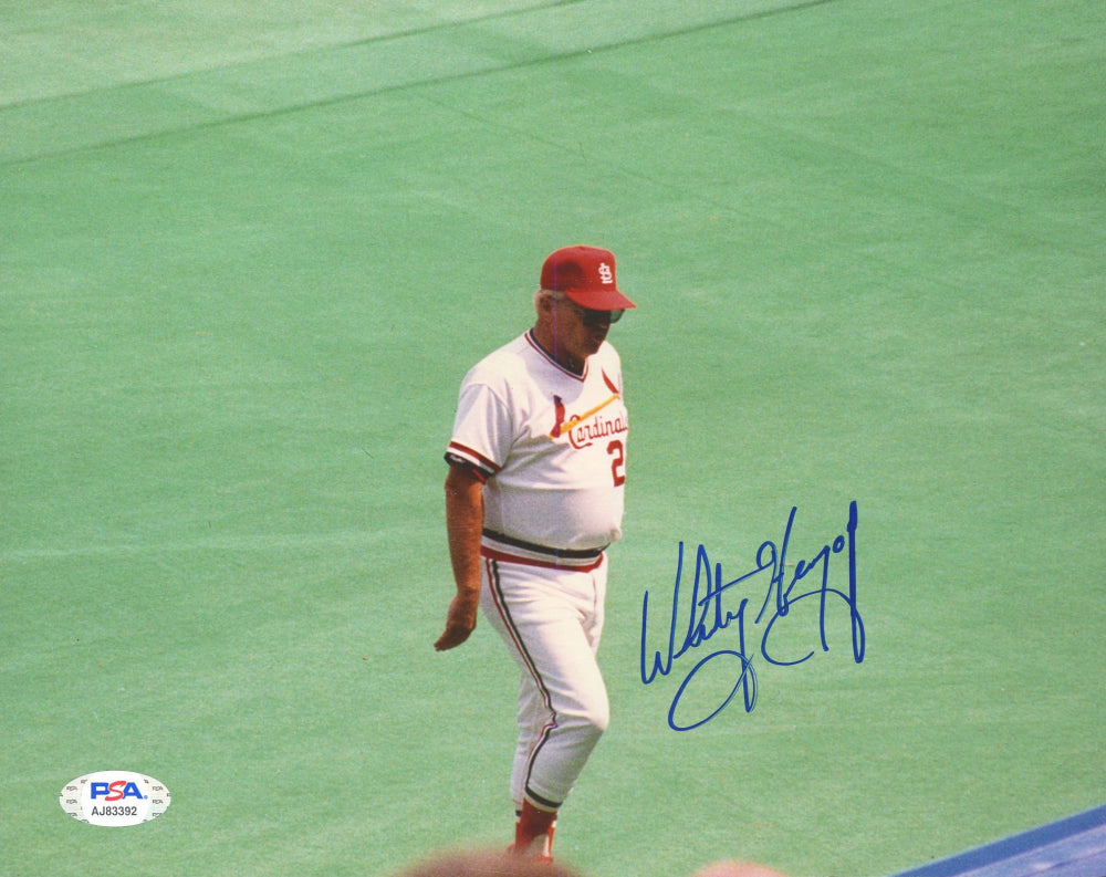 Whitey Herzog Signed Cardinals 8x10 Photo (PSA & Herzog)