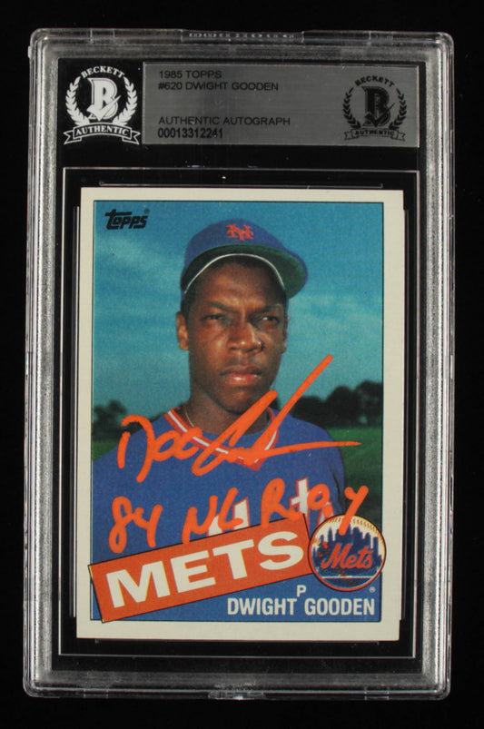 Dwight Gooden Signed 1985 Topps #620 Inscribed "84 NL ROY" (BGS) - Rookie Card