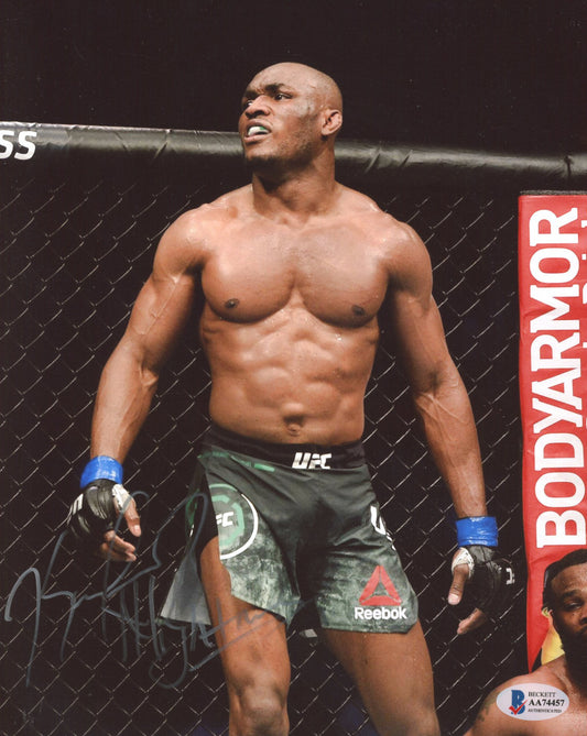 Kamaru Usman Signed 8x10 Photo Inscribed "Nightmare" (Beckett COA)