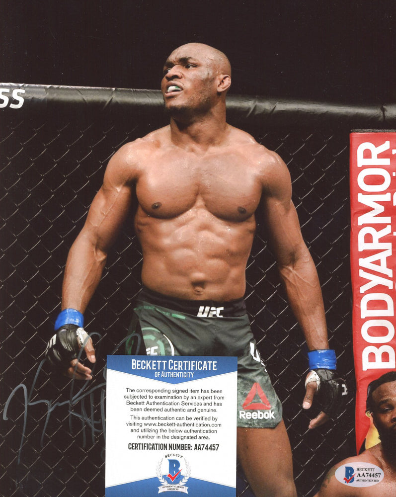 Kamaru Usman Signed 8x10 Photo Inscribed "Nightmare" (Beckett COA)