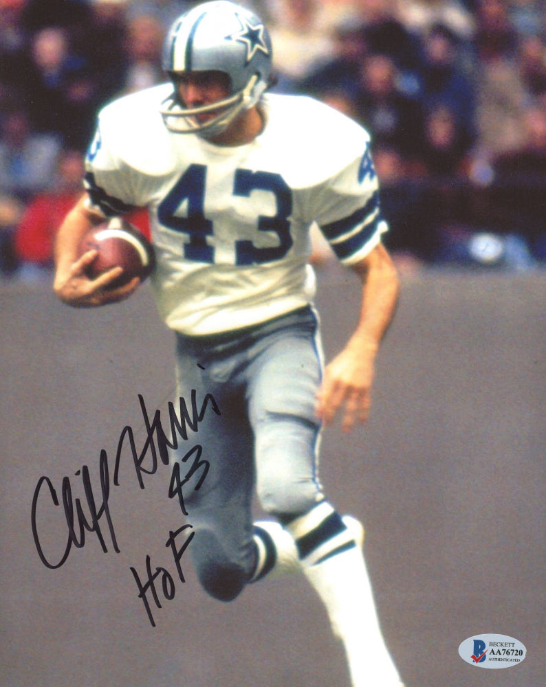 Cliff Harris Signed Cowboys 8x10 Photo Inscribed "HOF" (Beckett COA)