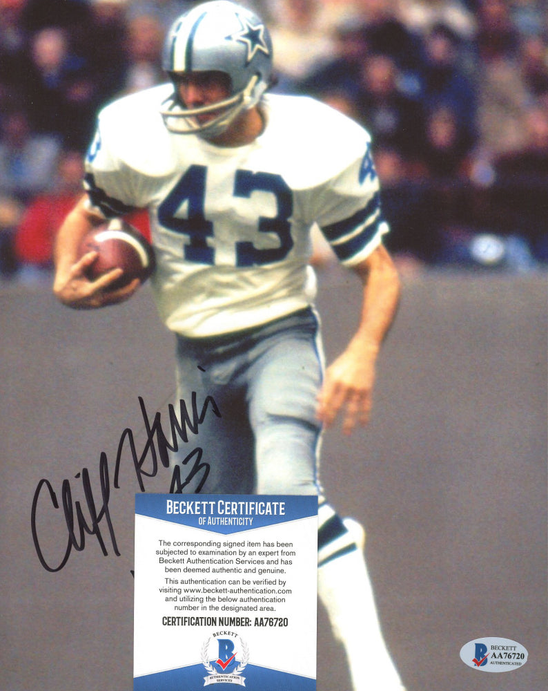 Cliff Harris Signed Cowboys 8x10 Photo Inscribed "HOF" (Beckett COA)