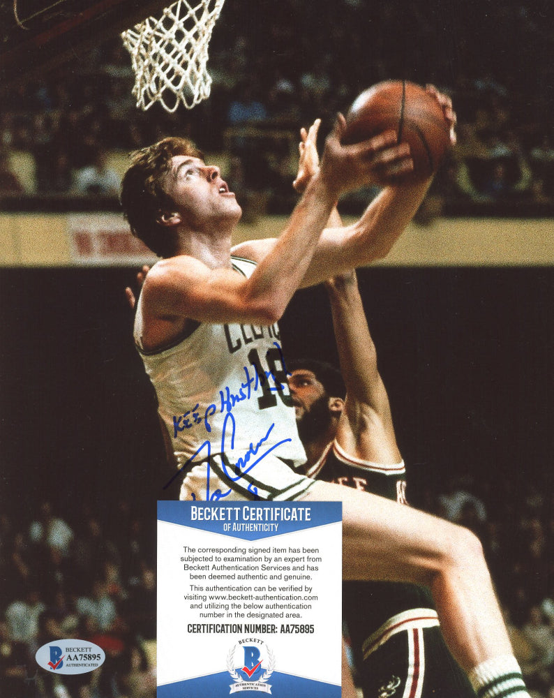 Dave Cowens Signed (Beckett COA) Celtics 8x10 Photo Inscribed "Keep Hustling!"