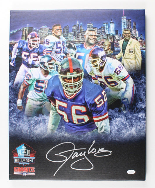 Lawrence Taylor Signed Giants 16x20 Canvas Photo (JSA COA)