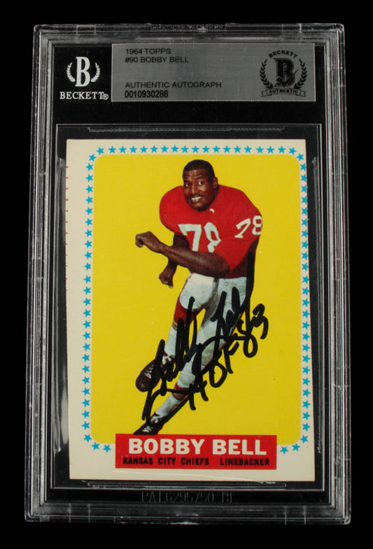 Bobby Bell Signed 1964 Topps #90 - Inscribed "HOF 83" (BGS Encapsulated) - Rookie Card