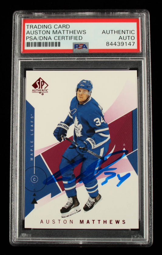 Auston Matthews Signed 2018-19 SP Authentic Limited Red #31 (PSA)