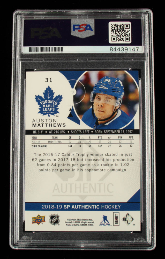 Auston Matthews Signed 2018-19 SP Authentic Limited Red #31 (PSA)