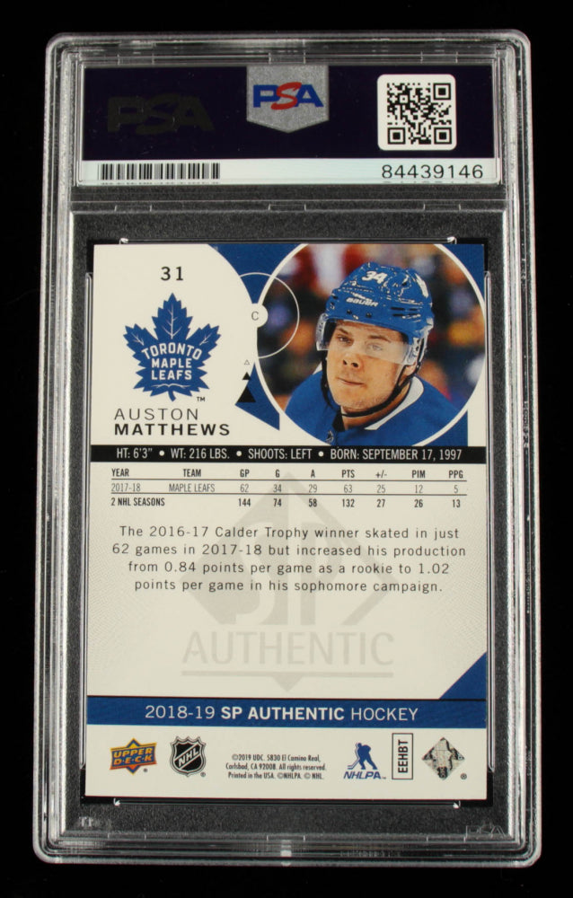 Auston Matthews Signed 2018-19 SP Authentic #31 (PSA)