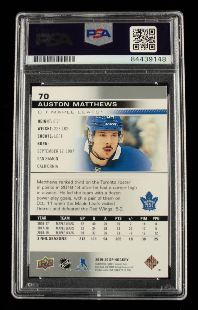 Auston Matthews Signed 2019-20 SP #70 (PSA)