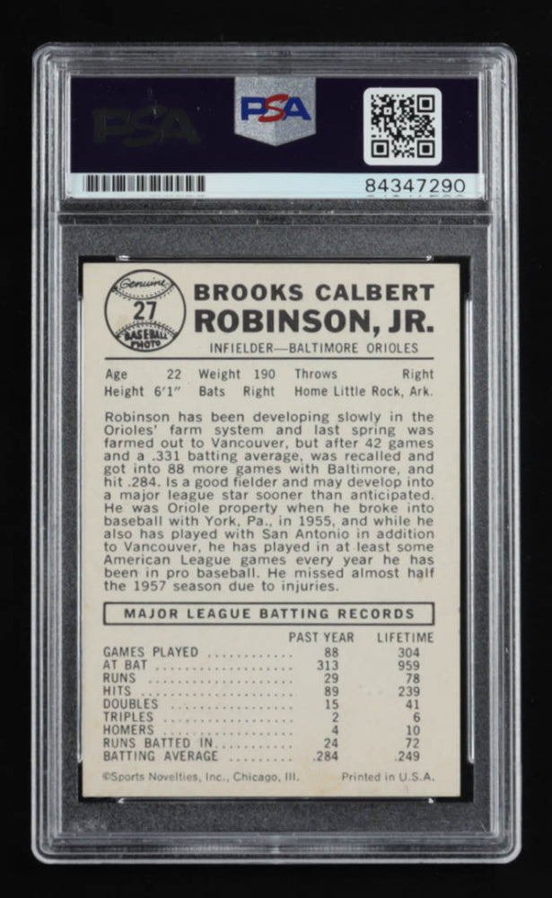 Brooks Robinson Signed 1960 Leaf #27 Inscribed "16x GG" (PSA) - Autograph graded PSA 10