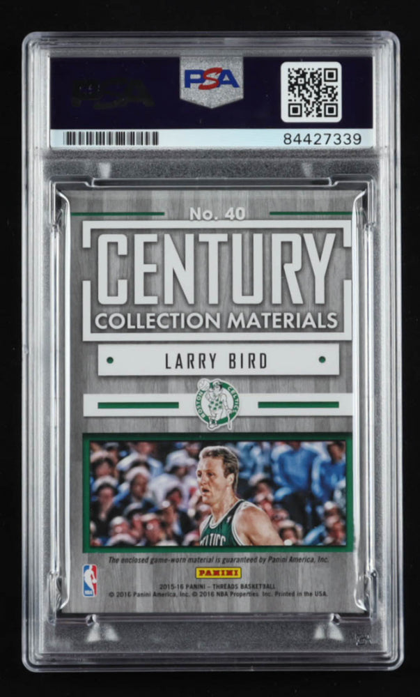 Larry Bird Signed 2015-16 Panini Threads Century Collection Materials #40 - Serially Numbered #29 / 75 - Autograph Graded PSA 10