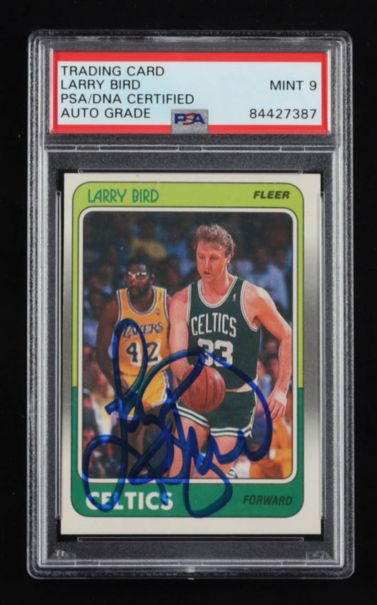 Larry Bird Signed 1988-89 Fleer #9 - Autograph Graded PSA 9