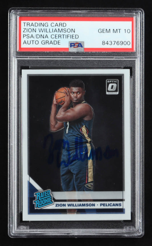 Zion Williamson Signed 2019-20 Donruss Optic #158 RR - Autograph Graded PSA 10 - Rookie Card