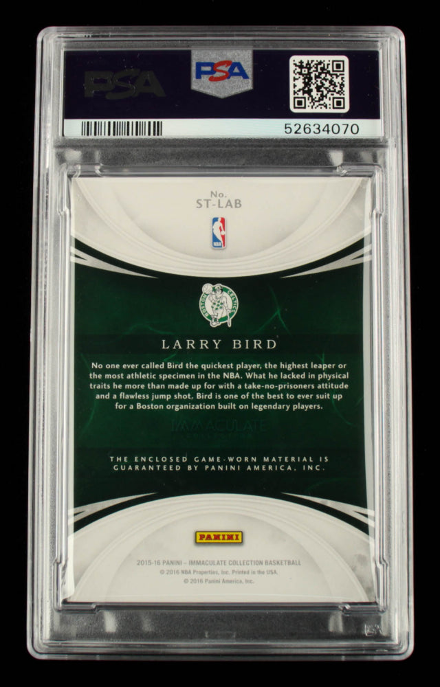 Larry Bird Signed 2015-16 Immaculate Collection Standard Materials #STLBI - Card Grade (PSA 7) Serially Numbered #67 / 75 | Autograph Graded PSA 10