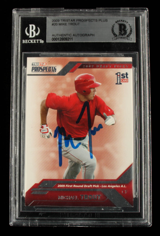 Mike Trout Signed 2009 TRISTAR Prospects Plus #20 (BGS) Rookie Card