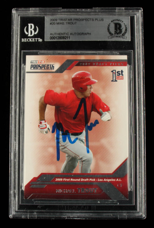 Mike Trout Signed 2009 TRISTAR Prospects Plus #20 (BGS) Rookie Card