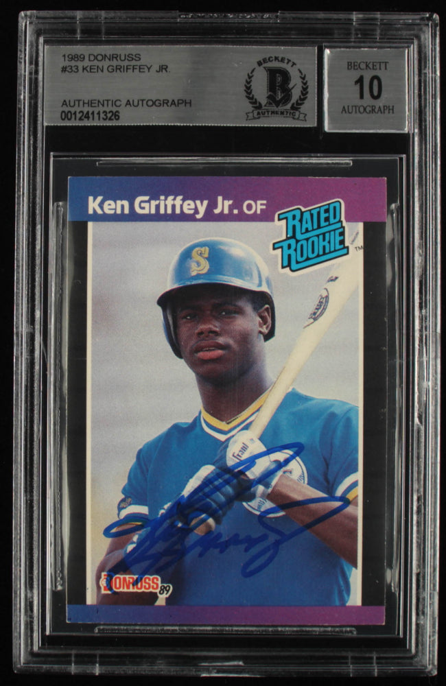 Ken Griffey Jr. Signed 1989 Donruss #33 RR - Autograph Graded Beckett (BGS) 10 - Rookie Card