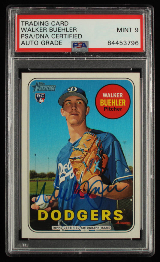 Walker Buehler 2018 Topps Heritage Real One Autographs #ROAWB - Autograph Graded PSA 9 - Rookie Card