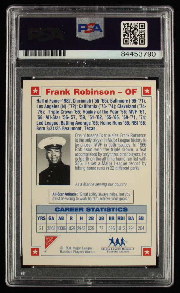 Frank Robinson 1994 Nabisco All-Star Autographs #3 - Autograph Graded PSA 9