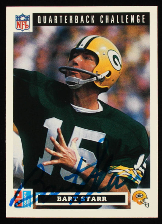 Bart Starr Signed 1991 Domino's Quarterbacks #42 (JSA COA)