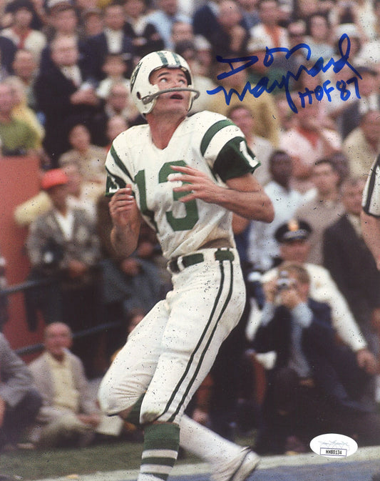 Don Maynard Signed Jets 8x10 Photo Inscribed "HOF 87" (JSA COA)