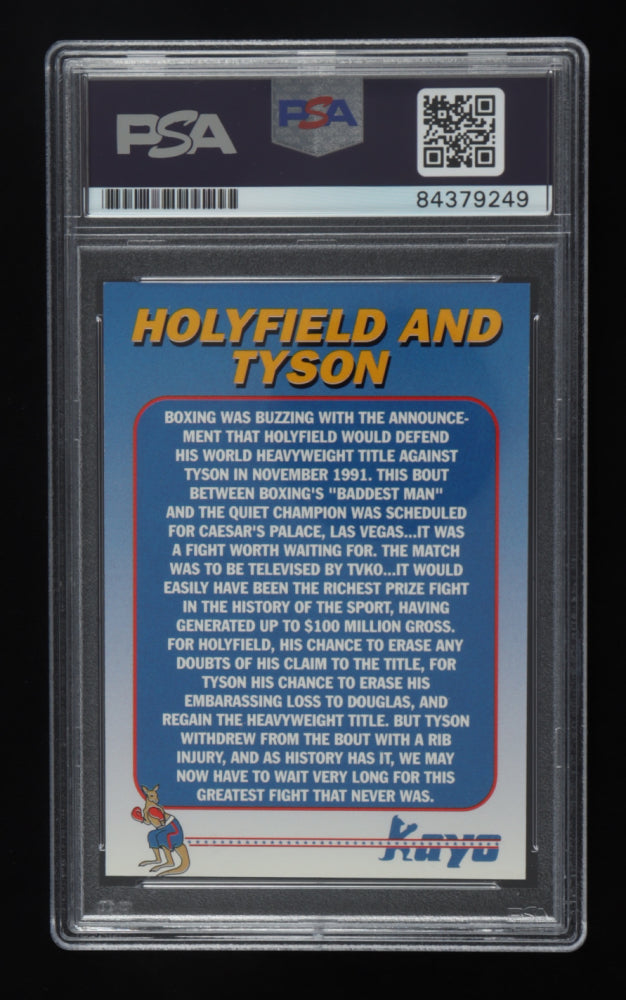 Mike Tyson Signed 1991 Kayo Holograms #10 Holyfield / Tyson - Autograph Graded PSA 9