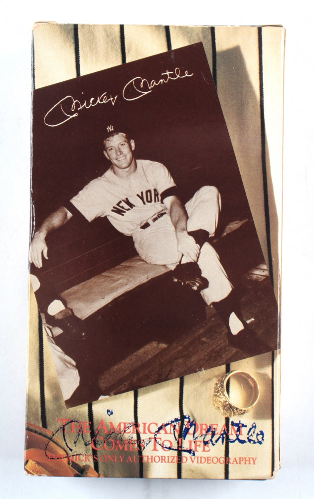 Mickey Mantle Signed (JSA ALOA) "Mickey Mantle: The American Dream Come To Life" VHS Tape Cover